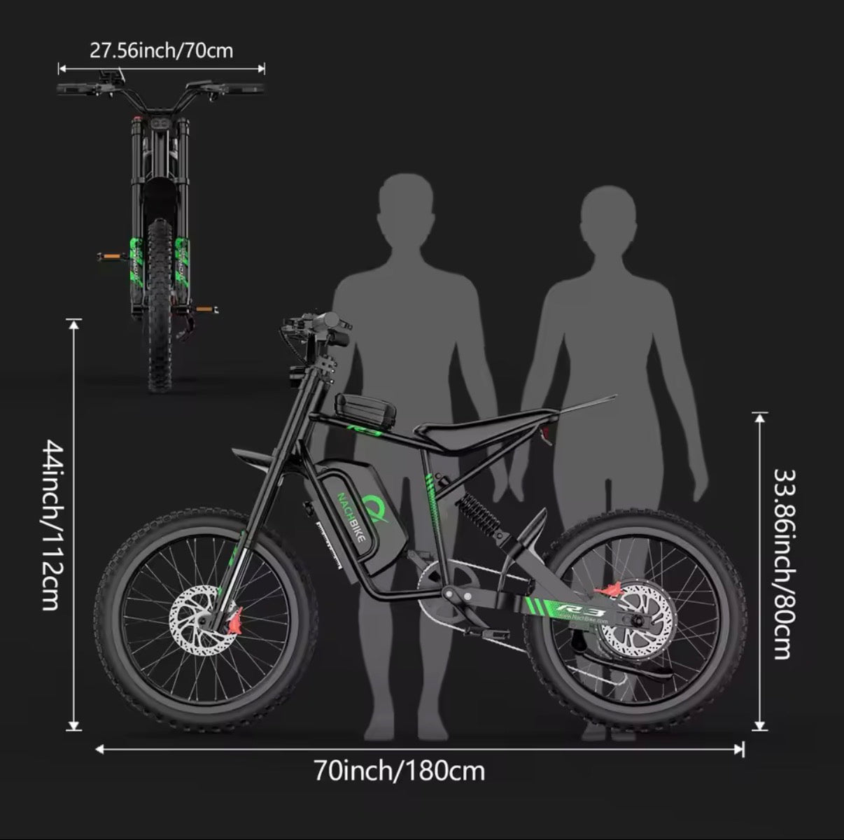 R3 45MPH Off-Road Electric Motorcycle, 6OV25Ah 1200Wh Battery, 600OW, Maximum Range of 50 Miles, 19 Inch Double Hydraulic Brakes
