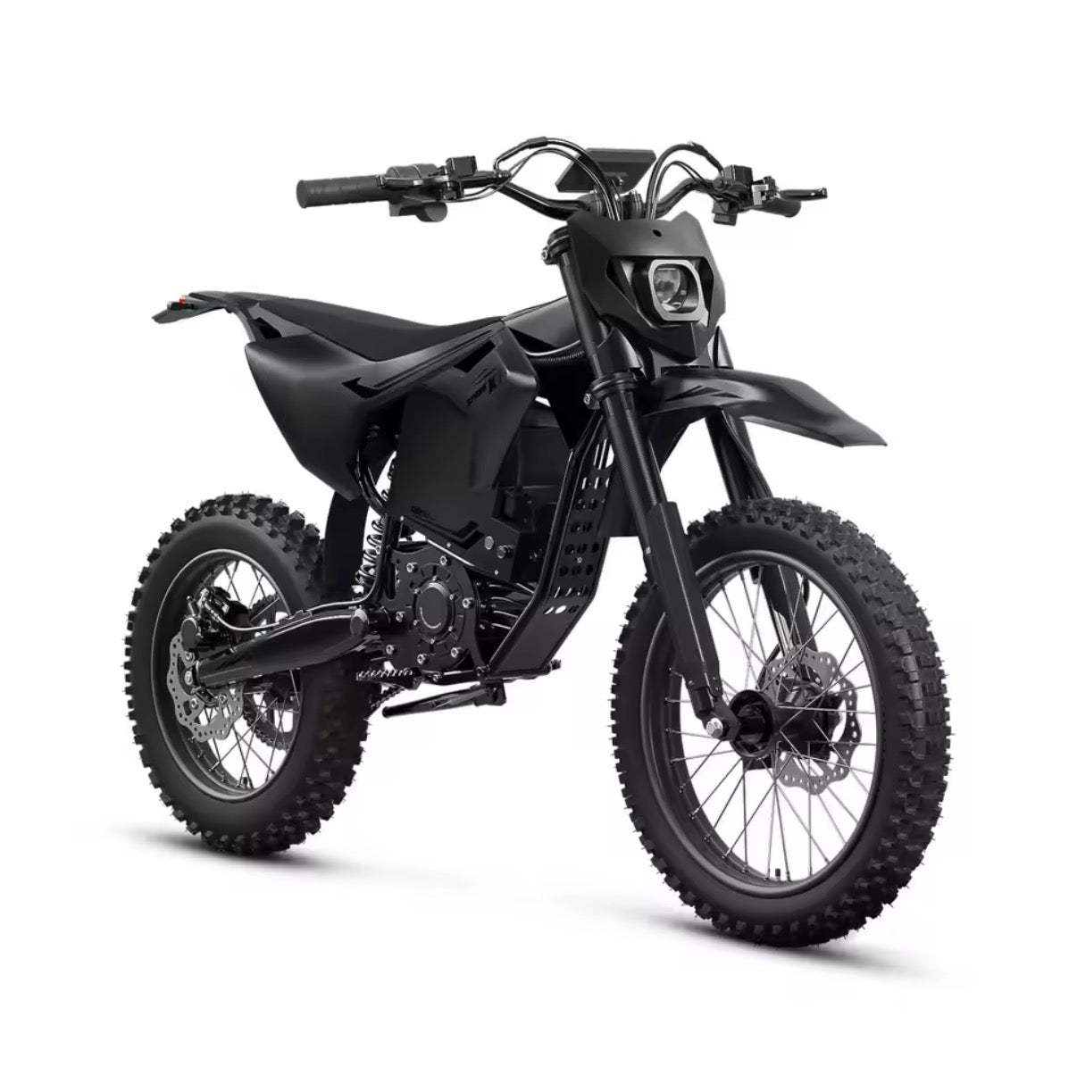 QRONGE X1 Off-Road Electric Motorcycle
Spark L, 4500W Maximum Power Electric Bike, 60V 28.8Ah, Up to 50MPH and 60 Miles of Autonomy, Full Suspension, Tires
17”/14” SUV, for Adults and Teenagers, 1 Year Warranty
